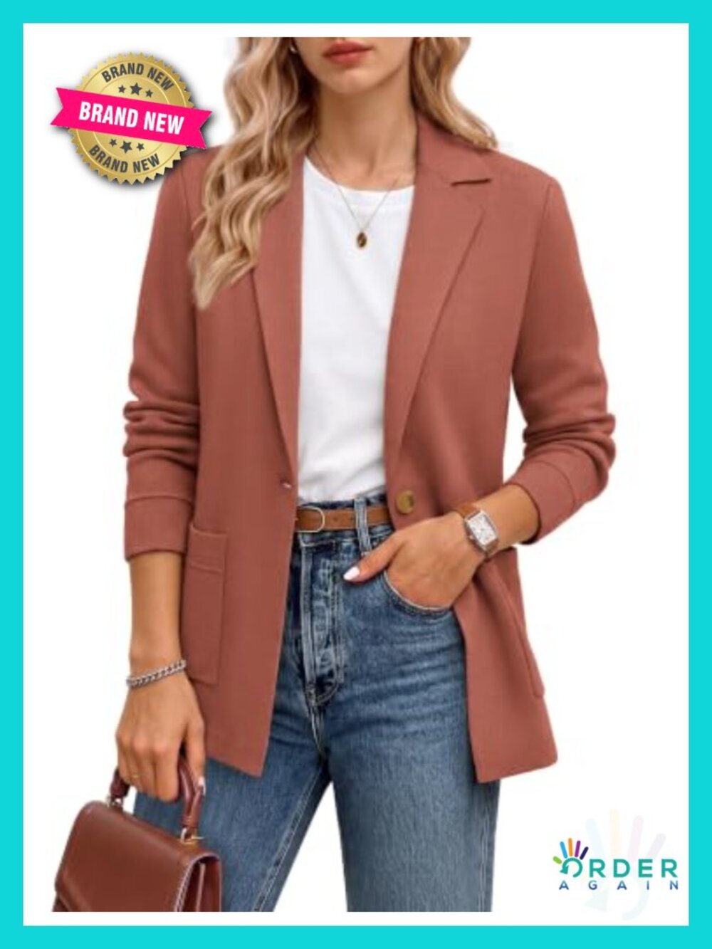 Sweater Blazer Women Business Casual Wool Blend Jacket Slim Fit